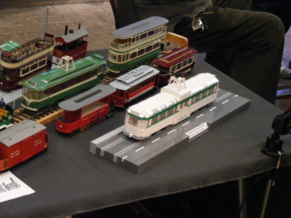 Tram models on display at Crich Tramway Village 2012