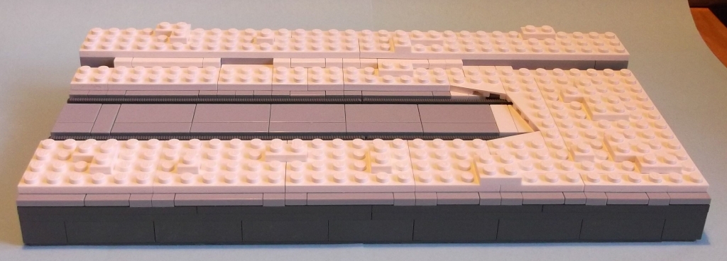 Display plinth for a LEGO model of a Snowbroom Tram