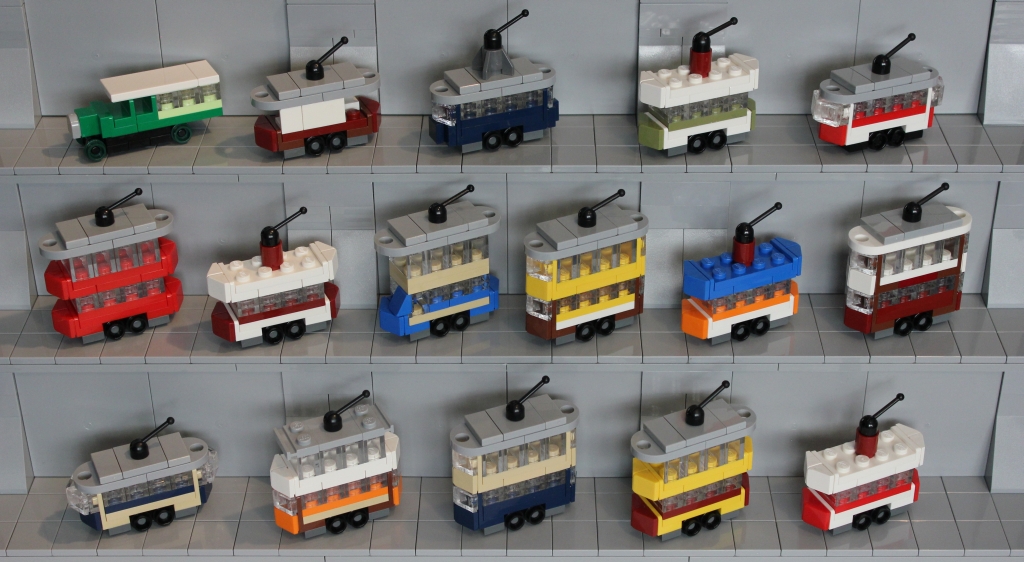 Miniature LEGO Tram Display