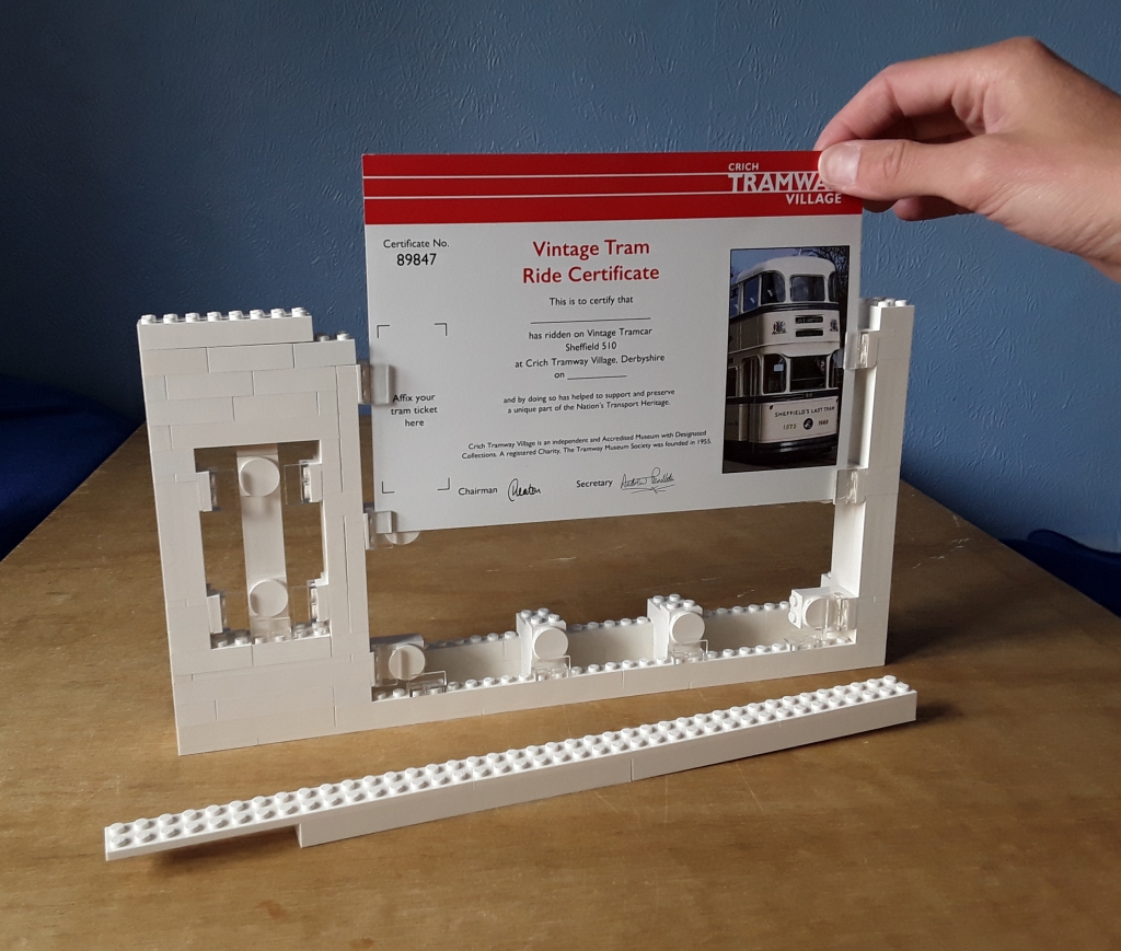 Tram Ticket and Certificate Frame Built From LEGO Bricks